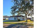 One-story house with a brown roof, attached garage, and large tree in front at 4240 Settlers Ct, St Cloud, FL 34772