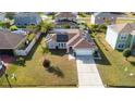 An aerial shot of the property, showcasing the home, driveway, and surrounding neighborhood at 622 Parakeet Ct, Kissimmee, FL 34759