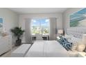 Main bedroom with plush bed and built-in workspace at 8322 Sw 52Nd Lane Rd, Ocala, FL 34481
