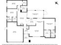 Floor plan showing a 3-bedroom, 2-bathroom house with garage and screened porch at 6556 Red Grange Blvd, Indian Lake Estates, FL 33855