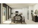 Modern dining room with dark wood table and six chairs at 1290 Inkberry Cir, Deland, FL 32720