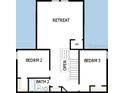Upstairs floor plan with two bedrooms, a shared bathroom, and a spacious retreat area at 6063 Sacred Oak Ave, Mount Dora, FL 32757