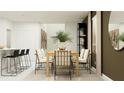 Modern dining room with a large wooden table and six chairs at 862 Hour Glass Rd, Lakeland, FL 33801