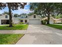 Bird's-eye view of a single story home in a residential neighborhood with a large front yard at 1117 Athlone Way, Ormond Beach, FL 32174