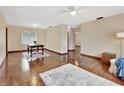 Living room with hardwood floors and a decorative area rug at 1402 Talton Ave, Deland, FL 32720