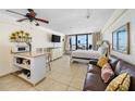 Ocean view bedroom with king bed and kitchenette at 2301 S Atlantic Ave # 236, Daytona Beach Shores, FL 32118