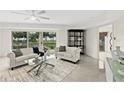 Bright living room with white sofas and a glass coffee table at 4650 Links Village Dr # C303, Ponce Inlet, FL 32127