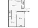 Two-bedroom, one-bathroom floor plan with a living room and kitchen at 1604 Carmen Ave, Daytona Beach, FL 32117