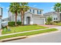 Two-story house, gray siding, palm trees, and landscaped lawn at 3404 Grassy Lake View Ave, Minneola, FL 34715