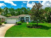 One-story home with a two-car garage and lush lawn at 1273 Sunningdale Ln, Ormond Beach, FL 32174