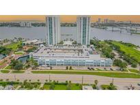 Aerial view of waterfront property with parking at 231 Riverside Dr # 2601-1, Daytona Beach, FL 32117