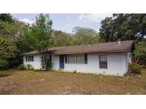 Ranch style home with white exterior and dark door at 9701 E Warm Springs Ave, Coleman, FL 33521