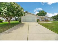 Single-story home with a two-car garage and landscaped yard at 17548 Se 96Th Ave, Summerfield, FL 34491
