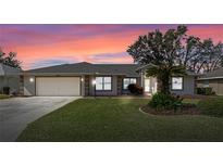 One-story house with attached garage and landscaped yard at 5729 King James Ave, Leesburg, FL 34748
