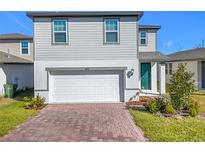 Two-story house with gray siding, white garage door, and landscaping at 30224 Armenia Rd, Leesburg, FL 34748