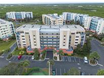 Aerial view of condo building and surrounding area at 5300 S Atlantic Ave # 8502, New Smyrna Beach, FL 32169