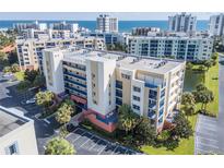 Aerial view of a coastal condo building with ocean views at 5300 S Atlantic Ave # 11-506, New Smyrna Beach, FL 32169