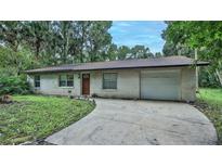 Single-story house with a carport and mature trees at 1136 Elizabeth St, New Smyrna Beach, FL 32168