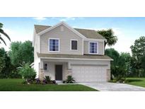Two story house with stone accents and a two car garage at 1693 Andover Ridge Dr, Deland, FL 32720
