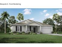 One-story home with a two-car garage and lush landscaping at 110 Rosedale Dr, Deltona, FL 32738