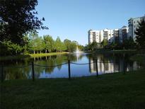 Serene pond with fountain and lush landscaping at 14501 Grove Resort Ave # 2211, Winter Garden, FL 34787