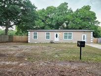 Tan single story home with a neatly kept lawn at 960 Nw 56Th Ave, Ocala, FL 34482