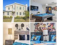 Collage showcasing the home's exterior and themed bedrooms at 4637 Target Blvd, Kissimmee, FL 34746