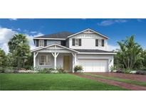 Two-story home with gray siding, brick walkway, and landscaping at 2424 Park Ridge St, Apopka, FL 32712