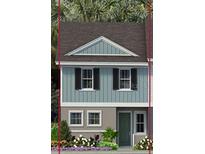 Two-story house with light blue siding, dark gray roof and white trim at 1432 Silver Lining Way, Apopka, FL 32703