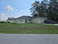 One-story house with light beige exterior and a two-car garage at 120 Zinnia W Ln, Kissimmee, FL 34759