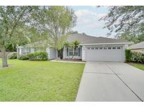 Single-story home with gray siding and a two-car garage at 1042 Twisted Branch Ln, St Cloud, FL 34771