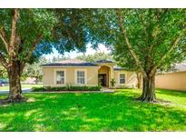 Tan house with a green lawn and large trees at 185 Winding Cove Ave, Apopka, FL 32703