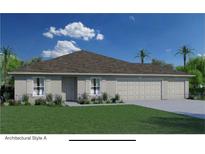 One-story home with three-car garage and neutral exterior at 3402 Sw 165Th Loop, Ocala, FL 34473