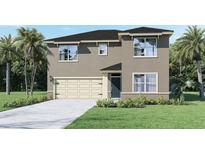 Two-story house with a two-car garage and landscaping at 2526 Sage Valley Way, Winter Haven, FL 33884