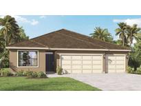 New home with three car garage and brown roof at 2602 Sage Valley Way, Winter Haven, FL 33884