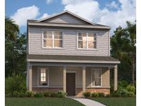 Two-story home with gray siding and stone accents at 344 Belmond Dr, Debary, FL 32713