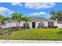 One-story home with a landscaped lawn and palm trees at 1331 Island Trees Ln, Deland, FL 32720