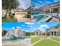 Two-story house with a garage and landscaped front yard at 1431 Thunderbird Rd, Davenport, FL 33896