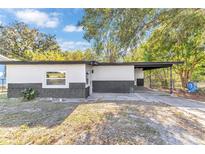 Newly renovated home with modern exterior, landscaping, and a carport at 110 E 15Th St, Apopka, FL 32703