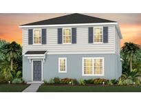 Charming two-story home with a welcoming front porch and landscaped yard at 5040 Oak Seed Way, St Cloud, FL 34771