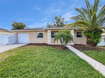 Charming single-story home with a lush green lawn and palm tree at 7008 Watseka Ave, Orlando, FL 32818