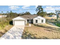 Single-story home with gray siding, white trim, and a two-car garage at 1609 Pickerel Ct, Kissimmee, FL 34759