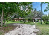 Ranch style home with mature landscaping and a long driveway at 15669 Se 112Th Ln, Ocklawaha, FL 32179