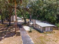 Aerial view of two houses and a long driveway at 14260 Ne 40Th Ct, Anthony, FL 32617
