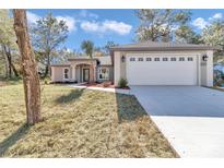 Single-story home with attached garage and landscaped front yard at 19610 Sw 93Rd Pl, Dunnellon, FL 34432