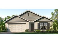 One-story home with gray siding, white garage door, and black shutters at 4758 Sw 88Th St, Ocala, FL 34476