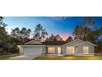 Single-story home with gray siding and a two-car garage at 8285 Sw 129Th Terrace Rd, Dunnellon, FL 34432