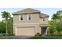 Two story house with attached garage and landscaping at 8449 Las Palmas Way, Wildwood, FL 34785