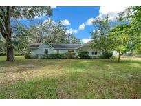 Light green house with a large yard and lush landscaping at 12860 Ne 36Th Ave, Anthony, FL 32617