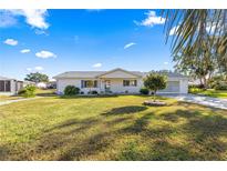 Single-story home with a well-maintained lawn and landscaping at 17784 Se 108Th Ave, Summerfield, FL 34491